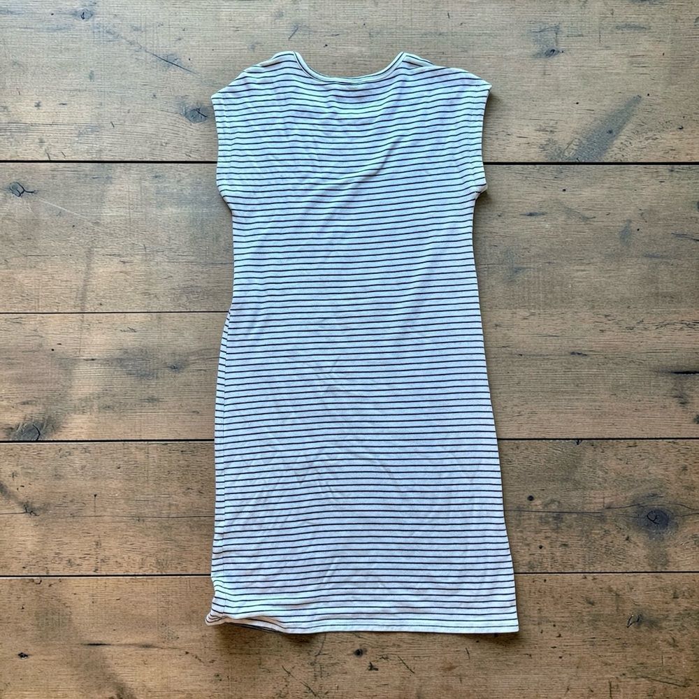 Daily Ritual Black White Striped Midi Dress Soft Stretch Knit | S
